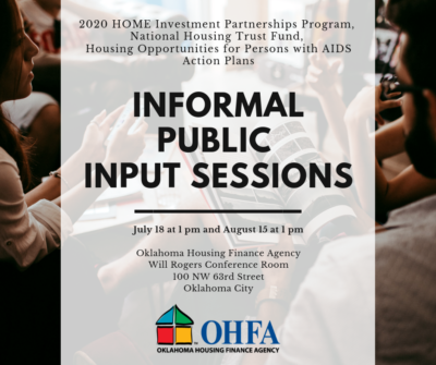 HOME, National Housing Trust Fund, HOPWA Input Sessions